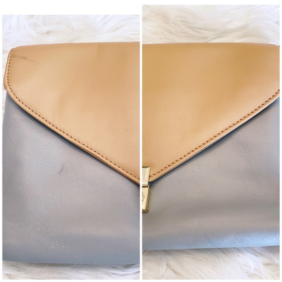 Loeffler Randall Leather Purse Bag Tan/Gray - Picture 8 of 16